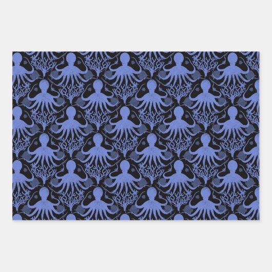 Octopus (donkere en lichte achtergronden) inpakpapier vel (Voorkant)