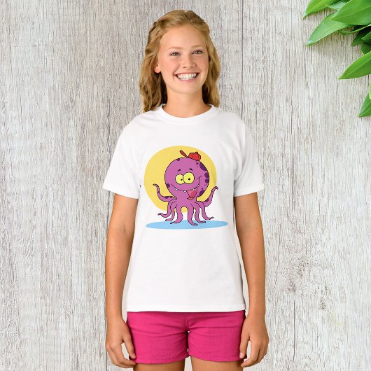Octopus Dragen Een Rode Bal Pet Meisjes T-shirt