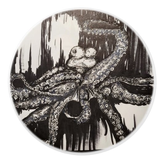 Octopus Drawer Pulls van Samira Sperry Keramische Knop (Voorkant)