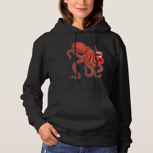 Octopus Drink de riem Hoodie (Voorkant)
