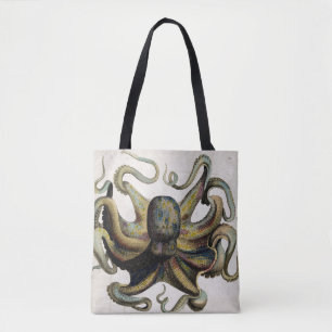 octopus druk over de Canvas tas van de Druk