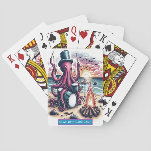 Octopus Drum Solo Monogram Kinder Match Game Pokerkaarten (Achterkant)