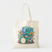 Octopus Drummen Grappige Tekenfilm Octopus Drummer Tote Bag (Voorkant)