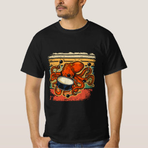 Octopus Drummer Marine Animal Kraken Squid Zee Cre T-shirt