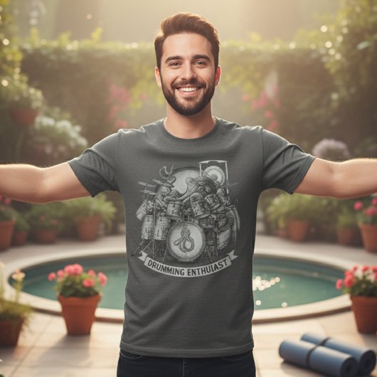 Octopus Drummer T-Shirt Grappig Muziek Cadeau