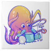 Octopus Drummer Tegeltje (Voorkant)