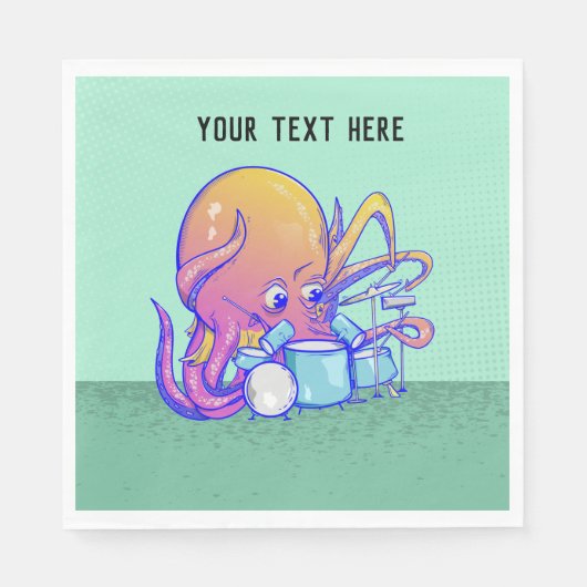 Octopus drumming servet (Voorkant)