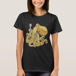 Octopus Eating Spoon Fork T-shirt