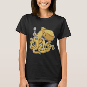 Octopus Eating Spoon Fork T-shirt