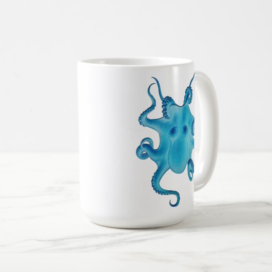 Octopus Electric Ocean Blue Kraken Majestic Sea  Koffiemok (Voorkant rechts)