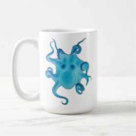 Octopus Electric Ocean Blue Kraken Majestic Sea  Koffiemok