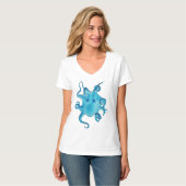 Octopus Electric Ocean Blue Kraken Majestic Sea  T-shirt (Voorkant volledig)