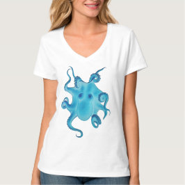 Octopus Elektrische Oceaan Blauwe Kraken Majestueu T-shirt