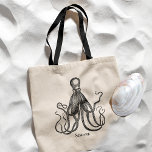 Octopus Embrace | Gepersonaliseerde naam Tote Bag<br><div class="desc">octopus,  aangepast canvas tas.</div>