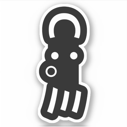 Octopus Emoticon Japanse Kaomoji Sticker (Voorkant)