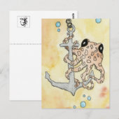 Octopus en anker briefkaart (Voorkant / Achterkant)