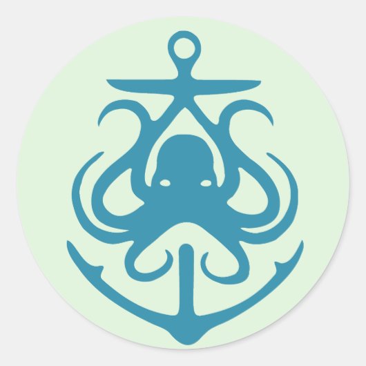 Octopus en anker nautische Stickers (Voorkant)