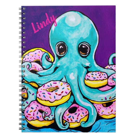 Octopus en donuts Spiral Photo Notitieboek (Voorkant)