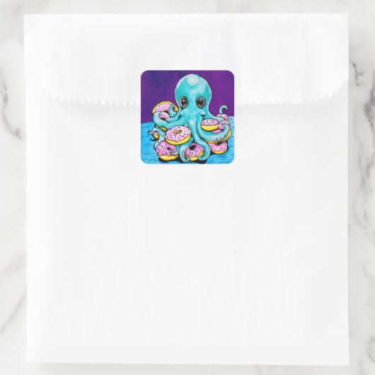 Octopus en donuts Stickers (Tas)