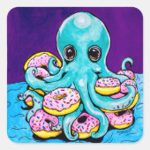 Octopus en donuts Stickers (Voorkant)