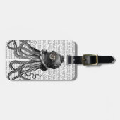 Octopus en duikhelm bagagelabel (Voorkant horizontaal)