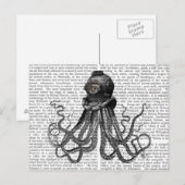 Octopus en duikhelm briefkaart (Voorkant / Achterkant)