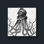 Octopus en duikhelm canvas afdruk<br><div class="desc">Kustafval en tropisch afval</div>