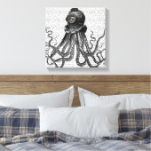 Octopus en duikhelm canvas afdruk (Insitu (Slaapkamer))