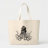 Octopus en duikhelm grote tote bag (Voorkant)