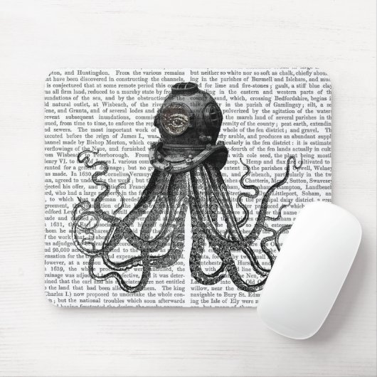 Octopus en duikhelm muismat (Met muis)