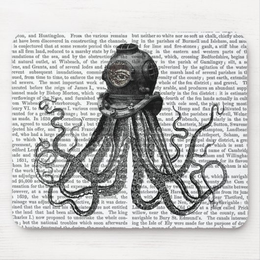 Octopus en duikhelm muismat (Voorkant)