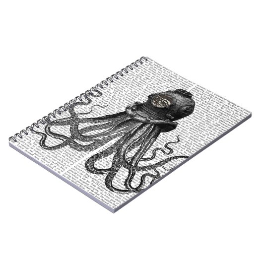 Octopus en duikhelm notitieboek (Linkerzijde)