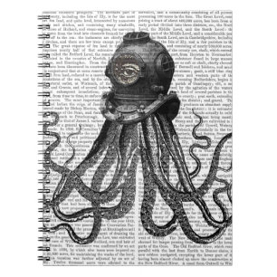 Octopus en duikhelm notitieboek