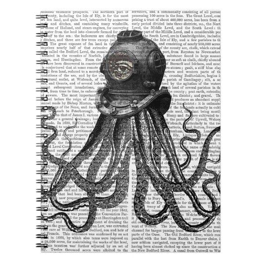 Octopus en duikhelm notitieboek (Voorkant)