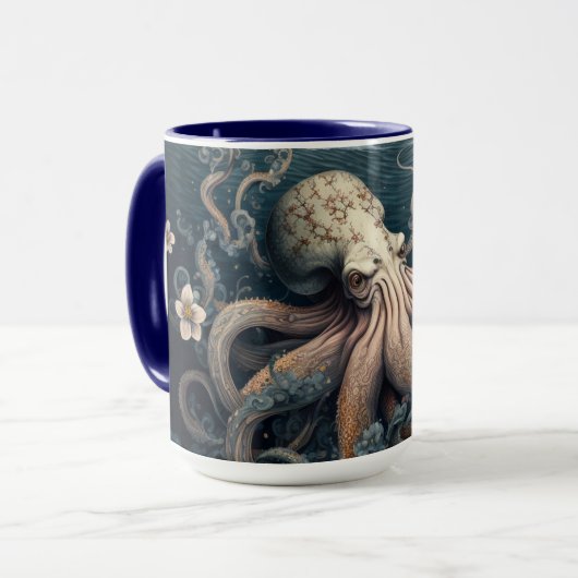 Octopus en Flowers Mok (Voorkant links)