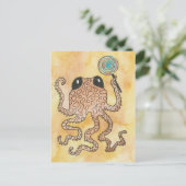 Octopus en Lollypop Briefkaart (Staand voorkant)
