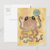 Octopus en Lollypop Briefkaart (Voorkant / Achterkant)