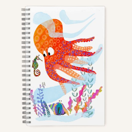 Octopus en Ocean Friends Spiral Notitieboek (Voorkant)