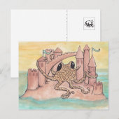 Octopus en Sandcastle Briefkaart (Voorkant / Achterkant)