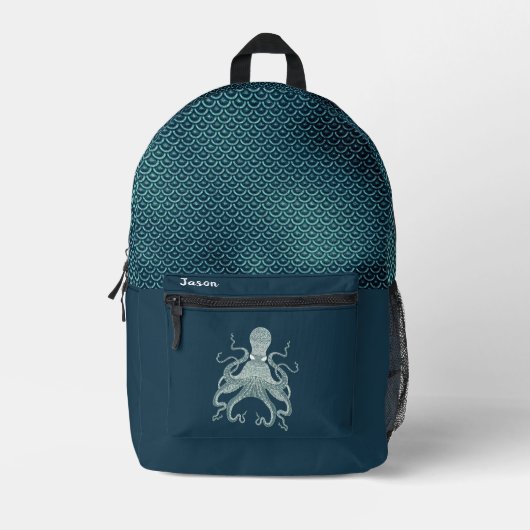 Octopus en Schalen Gepersonaliseerd Bedrukte Rugzak (Voorkant)