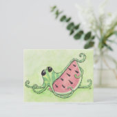Octopus en Watermeloen Briefkaart (Staand voorkant)