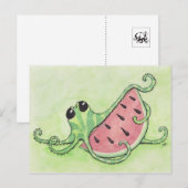 Octopus en Watermeloen Briefkaart (Voorkant / Achterkant)
