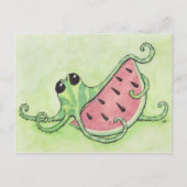 Octopus en Watermeloen Briefkaart (Voorkant)