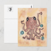 Octopus en Yo-Yo Briefkaart (Voorkant / Achterkant)