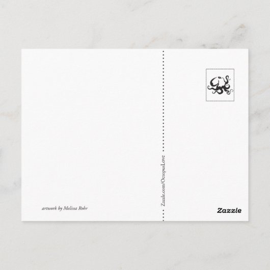 Octopus en Yo-Yo Briefkaart (Achterkant)