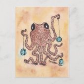 Octopus en Yo-Yo Briefkaart (Voorkant)