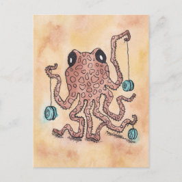 Octopus en Yo-Yo Briefkaart