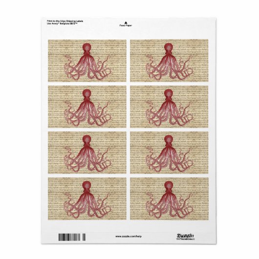 octopus etiket (Full Sheet)