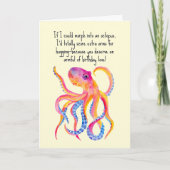 Octopus extra armen voor knuffelen Whimsy verjaard Kaart (Voorkant)
