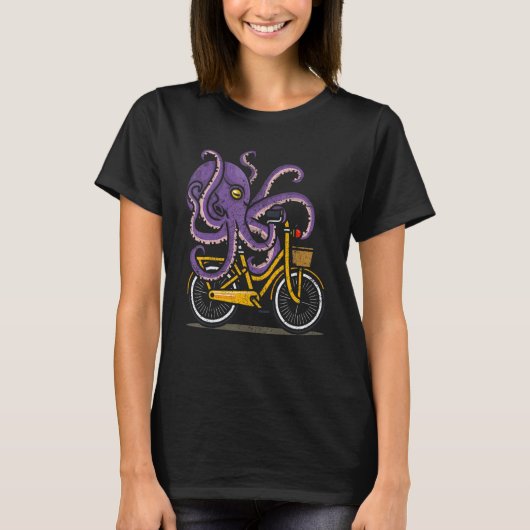 Octopus Fiets Duiker Fietser Grappige Fietser Di T-shirt (Voorkant)